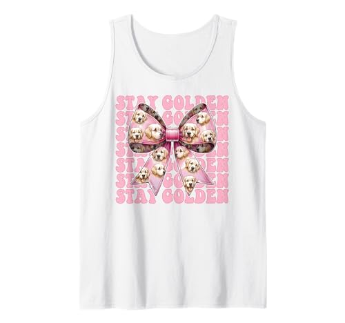 Stay Golden Retriever Hund Mädchen Mama Kokette Schleife Tank Top Stay Golden Retriever Hund Mädchen Mama Kokette Schleife Tank Top von Womens Coquette Bow Golden Retriever Dog Gifts