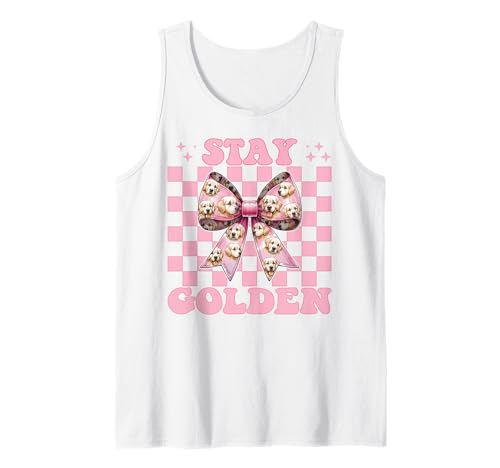 Stay Golden Retriever Hund Mädchen Mama Kokette Schleife Tank Top Stay Golden Retriever Hund Mädchen Mama Kokette Schleife Tank Top von Womens Coquette Bow Golden Retriever Dog Gifts