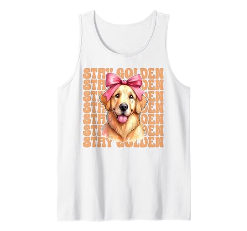 Stay Golden Retriever Hund Mädchen Mama Kokette Schleife Tank Top Stay Golden Retriever Hund Mädchen Mama Kokette Schleife Tank Top von Womens Coquette Bow Golden Retriever Dog Gifts