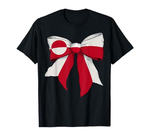 Grönland Grönländer Pride Flagge Mädchen Kokette Schleife Band T-Shirt von Womens Coquette Bow Greenland Heritage Flag Gifts