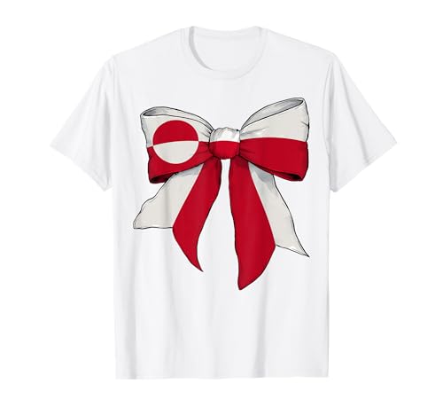 Grönland Grönländer Pride Flagge Mädchen Kokette Schleife Band T-Shirt von Womens Coquette Bow Greenland Heritage Flag Gifts