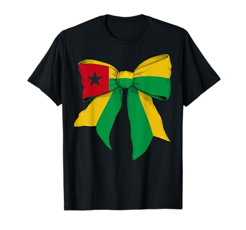 Guinea-Bissau Guinea-Bissauan Pride Flag Coquette Bow für Mädchen T-Shirt von Womens Coquette Bow Guinea-Bissau Heritage Gifts