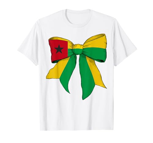 Guinea-Bissau Guinea-Bissauan Pride Flag Coquette Bow für Mädchen T-Shirt von Womens Coquette Bow Guinea-Bissau Heritage Gifts