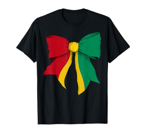 Guinea Guinea Pride Flag Girl Coquette Bow Ribbon T-Shirt Guinea Guinea Pride Flag Girl Coquette Bow Ribbon T-Shirt von Womens Coquette Bow Guinea Heritage Flag Gifts