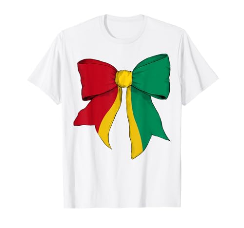 Guinea Guinea Pride Flag Girl Coquette Bow Ribbon T-Shirt Guinea Guinea Pride Flag Girl Coquette Bow Ribbon T-Shirt von Womens Coquette Bow Guinea Heritage Flag Gifts