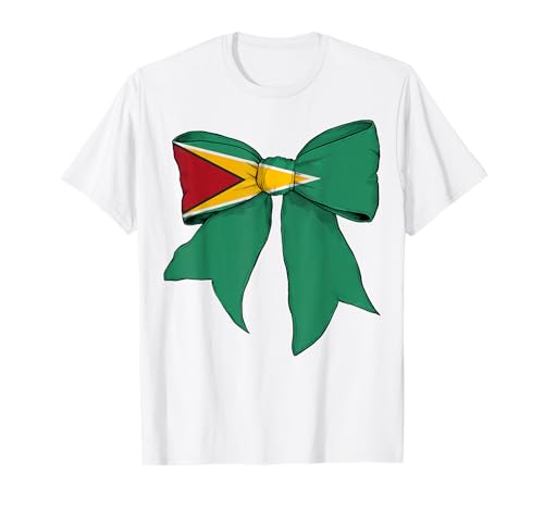 Kokettenschleifenband mit Flagge von Guyana, für Mädchen, Motiv „Guyanese Pride“ T-Shirt von Womens Coquette Bow Guyana Heritage Flag Gifts