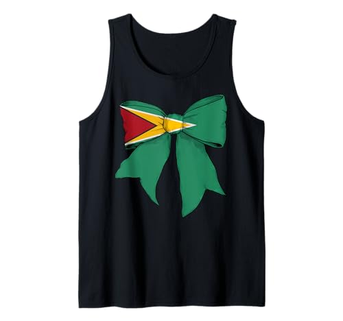 Kokettenschleifenband mit Flagge von Guyana, für Mädchen, Motiv „Guyanese Pride“ Tank Top von Womens Coquette Bow Guyana Heritage Flag Gifts