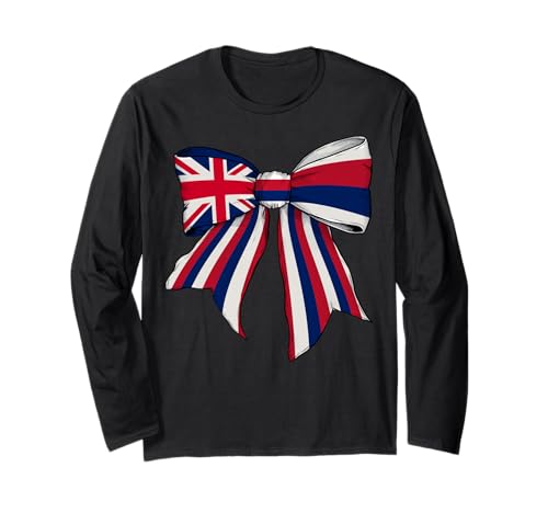 Kokettenschleifenband mit Hawaii-Flagge für Mädchen Langarmshirt von Womens Coquette Bow Hawaii Heritage Flag Gifts