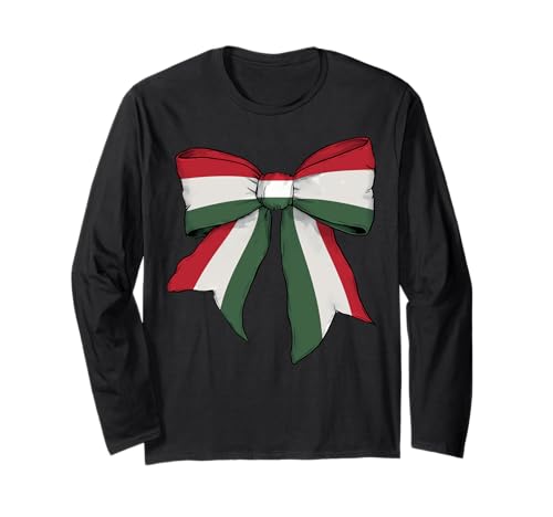 Schleifenband mit ungarischer Flagge für Mädchen Langarmshirt Schleifenband mit ungarischer Flagge für Mädchen Langarmshirt von Womens Coquette Bow Hungary Heritage Flag Gifts