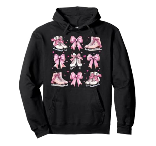 Eislaufen Eiskunstlauf Eiskunstlauf Mädchen Kokette Schleife Rosa Pullover Hoodie Eislaufen Eiskunstlauf Eiskunstlauf Mädchen Kokette Schleife Rosa Pullover Hoodie von Womens Coquette Bow Ice Skating Ice Skater Gifts