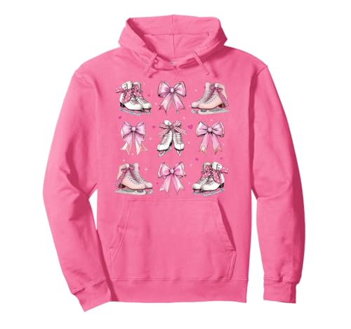 Eislaufen Eiskunstlauf Eiskunstlauf Mädchen Kokette Schleife Rosa Pullover Hoodie Eislaufen Eiskunstlauf Eiskunstlauf Mädchen Kokette Schleife Rosa Pullover Hoodie von Womens Coquette Bow Ice Skating Ice Skater Gifts