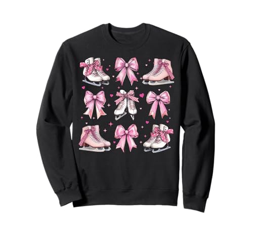 Eislaufen Eiskunstlauf Eiskunstlauf Mädchen Kokette Schleife Rosa Sweatshirt Eislaufen Eiskunstlauf Eiskunstlauf Mädchen Kokette Schleife Rosa Sweatshirt von Womens Coquette Bow Ice Skating Ice Skater Gifts