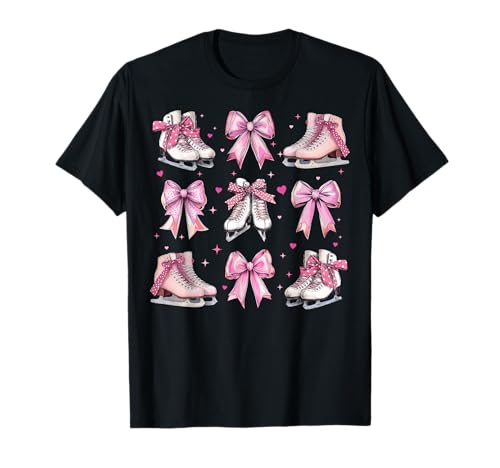 Eislaufen Eiskunstlauf Eiskunstlauf Mädchen Kokette Schleife Rosa T-Shirt Eislaufen Eiskunstlauf Eiskunstlauf Mädchen Kokette Schleife Rosa T-Shirt von Womens Coquette Bow Ice Skating Ice Skater Gifts