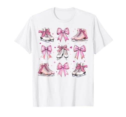 Eislaufen Eiskunstlauf Eiskunstlauf Mädchen Kokette Schleife Rosa T-Shirt Eislaufen Eiskunstlauf Eiskunstlauf Mädchen Kokette Schleife Rosa T-Shirt von Womens Coquette Bow Ice Skating Ice Skater Gifts