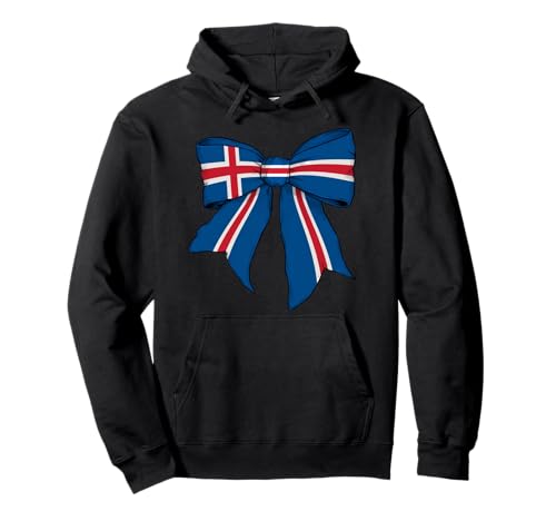 Isländischer Stolz, Flagge, Mädchen, Kokette mit Schleife Pullover Hoodie von Womens Coquette Bow Iceland Heritage Flag Gifts