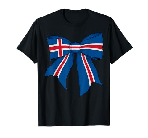 Isländischer Stolz, Flagge, Mädchen, Kokette mit Schleife T-Shirt Isländischer Stolz, Flagge, Mädchen, Kokette mit Schleife T-Shirt von Womens Coquette Bow Iceland Heritage Flag Gifts