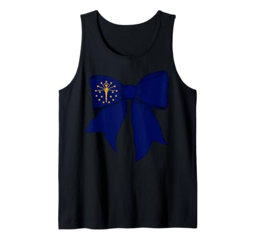 Kokettenschleifenband mit Flagge des Bundesstaates Indiana für Mädchen Tank Top Kokettenschleifenband mit Flagge des Bundesstaates Indiana für Mädchen Tank Top von Womens Coquette Bow Indiana Heritage Flag Gifts