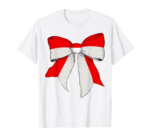 Indonesien Indonesische Flagge Mädchen Kokette Schleife Band T-Shirt Indonesien Indonesische Flagge Mädchen Kokette Schleife Band T-Shirt von Womens Coquette Bow Indonesia Heritage Flag Gifts
