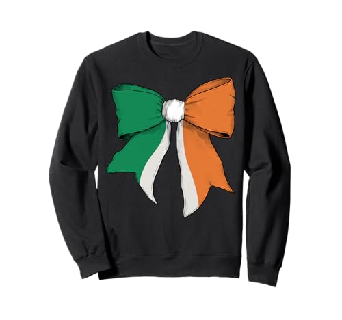 Irland Irische Flagge Mädchen Kokette Schleife Band Sweatshirt Irland Irische Flagge Mädchen Kokette Schleife Band Sweatshirt von Womens Coquette Bow Ireland Heritage Flag Gifts