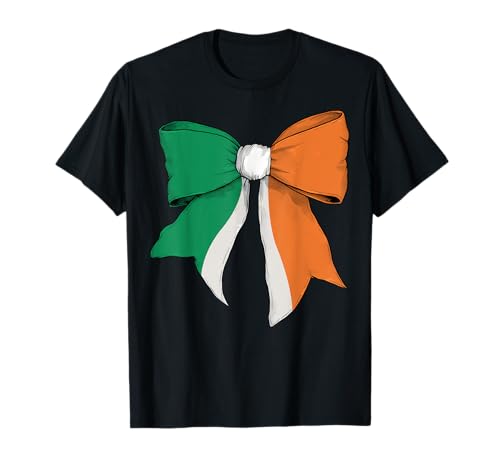 Irland Irische Flagge Mädchen Kokette Schleife Band T-Shirt Irland Irische Flagge Mädchen Kokette Schleife Band T-Shirt von Womens Coquette Bow Ireland Heritage Flag Gifts