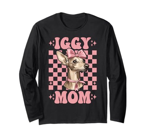 Iggy Mom Italienischer Windhund Mama Hund Muttertag Langarmshirt von Womens Coquette Bow Italian Greyhound Dog Gifts