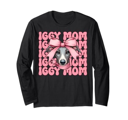 Iggy Mom Italienischer Windhund Mama Hund Muttertag Langarmshirt Iggy Mom Italienischer Windhund Mama Hund Muttertag Langarmshirt von Womens Coquette Bow Italian Greyhound Dog Gifts