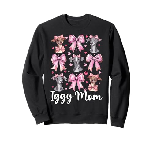 Iggy Mom Italienischer Windhund Mama Hund Muttertag Sweatshirt von Womens Coquette Bow Italian Greyhound Dog Gifts