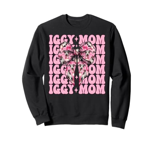 Iggy Mom Italienischer Windhund Mama Hund Muttertag Sweatshirt von Womens Coquette Bow Italian Greyhound Dog Gifts