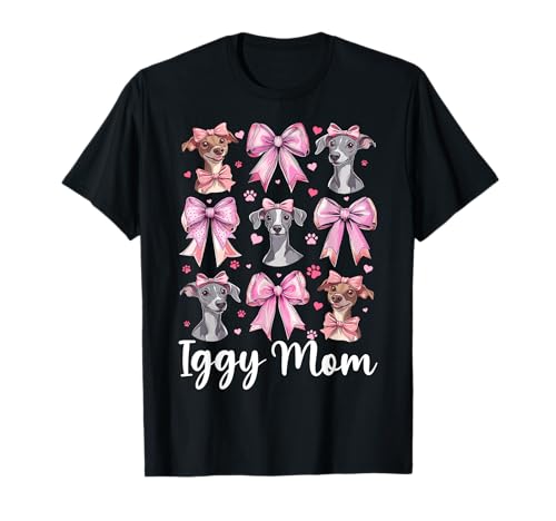 Iggy Mom Italienischer Windhund Mama Hund Muttertag T-Shirt von Womens Coquette Bow Italian Greyhound Dog Gifts