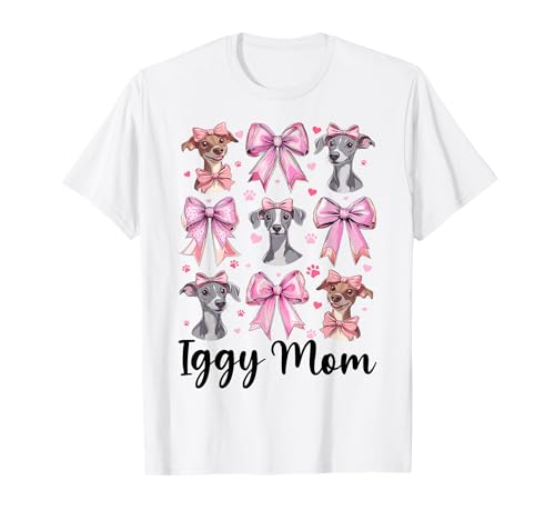 Iggy Mom Italienischer Windhund Mama Hund Muttertag T-Shirt von Womens Coquette Bow Italian Greyhound Dog Gifts