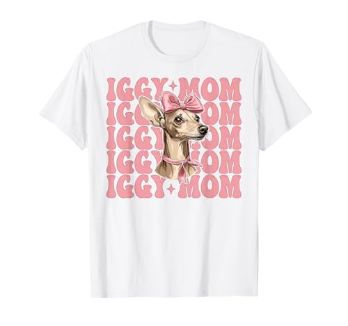 Iggy Mom Italienischer Windhund Mama Hund Muttertag T-Shirt Iggy Mom Italienischer Windhund Mama Hund Muttertag T-Shirt von Womens Coquette Bow Italian Greyhound Dog Gifts