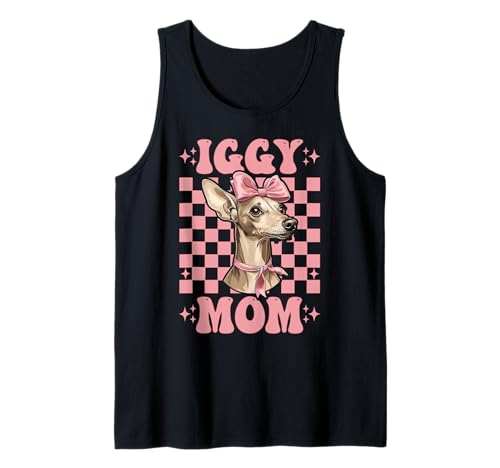 Iggy Mom Italienischer Windhund Mama Hund Muttertag Tank Top von Womens Coquette Bow Italian Greyhound Dog Gifts