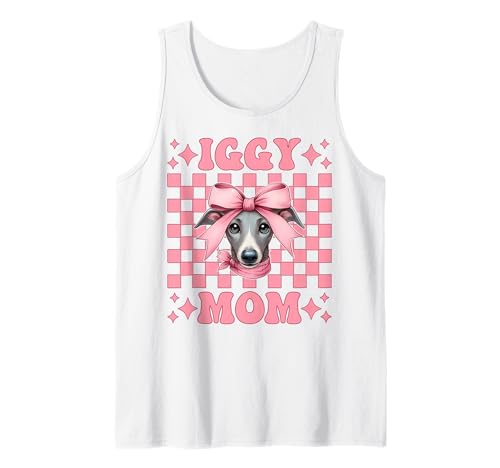 Iggy Mom Italienischer Windhund Mama Hund Muttertag Tank Top von Womens Coquette Bow Italian Greyhound Dog Gifts