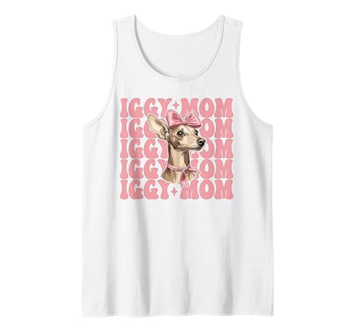 Iggy Mom Italienischer Windhund Mama Hund Muttertag Tank Top von Womens Coquette Bow Italian Greyhound Dog Gifts