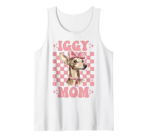Iggy Mom Italienischer Windhund Mama Hund Muttertag Tank Top von Womens Coquette Bow Italian Greyhound Dog Gifts