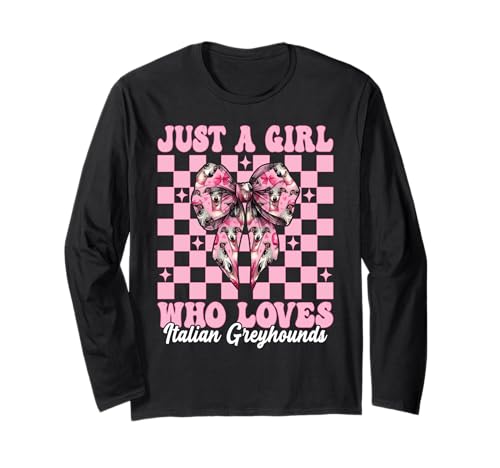 Nur EIN Mädchen, das italienische Windhunde liebt Iggy Coquette Bow Langarmshirt Nur EIN Mädchen, das italienische Windhunde liebt Iggy Coquette Bow Langarmshirt von Womens Coquette Bow Italian Greyhound Dog Gifts