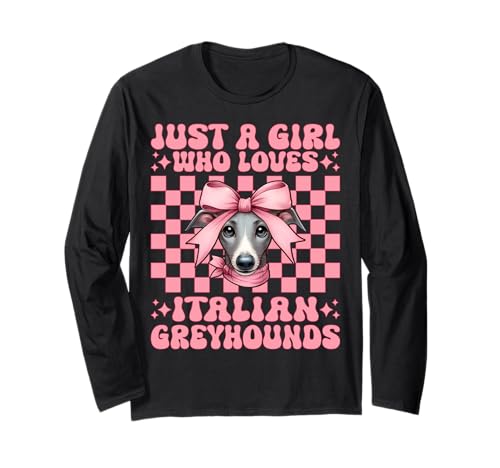 Nur EIN Mädchen, das italienische Windhunde liebt Iggy Coquette Bow Langarmshirt Nur EIN Mädchen, das italienische Windhunde liebt Iggy Coquette Bow Langarmshirt von Womens Coquette Bow Italian Greyhound Dog Gifts