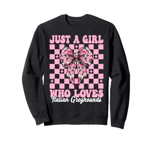 Nur EIN Mädchen, das italienische Windhunde liebt Iggy Coquette Bow Sweatshirt Nur EIN Mädchen, das italienische Windhunde liebt Iggy Coquette Bow Sweatshirt von Womens Coquette Bow Italian Greyhound Dog Gifts