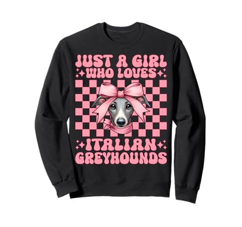 Nur EIN Mädchen, das italienische Windhunde liebt Iggy Coquette Bow Sweatshirt Nur EIN Mädchen, das italienische Windhunde liebt Iggy Coquette Bow Sweatshirt von Womens Coquette Bow Italian Greyhound Dog Gifts
