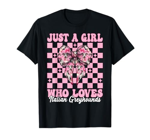 Nur EIN Mädchen, das italienische Windhunde liebt Iggy Coquette Bow T-Shirt Nur EIN Mädchen, das italienische Windhunde liebt Iggy Coquette Bow T-Shirt von Womens Coquette Bow Italian Greyhound Dog Gifts