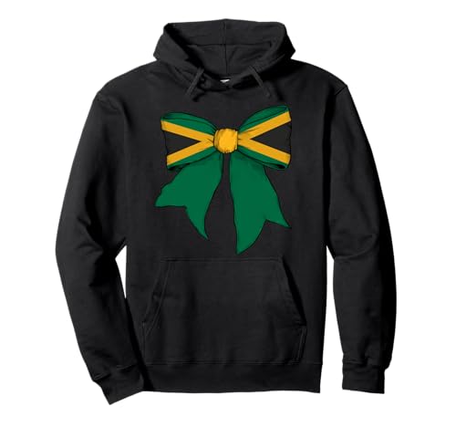 Jamaika Jamaika Pride Flag Girl Coquette Bow Ribbon Pullover Hoodie von Womens Coquette Bow Jamaica Heritage Flag Gifts