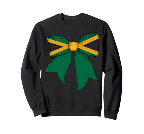 Jamaika Jamaika Pride Flag Girl Coquette Bow Ribbon Sweatshirt von Womens Coquette Bow Jamaica Heritage Flag Gifts