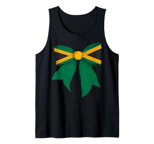 Jamaika Jamaika Pride Flag Girl Coquette Bow Ribbon Tank Top von Womens Coquette Bow Jamaica Heritage Flag Gifts
