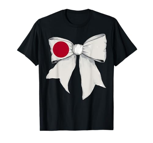 Japanische Flagge Mädchen Kokette Schleife Band T-Shirt von Womens Coquette Bow Japan Heritage Flag Gifts