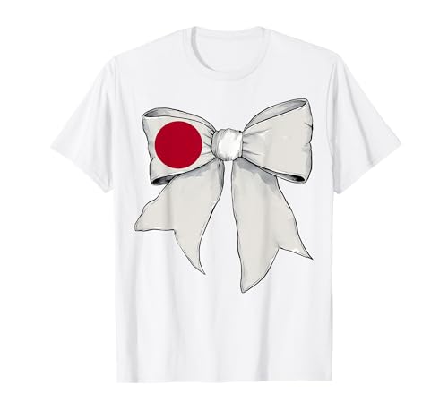 Japanische Flagge Mädchen Kokette Schleife Band T-Shirt von Womens Coquette Bow Japan Heritage Flag Gifts