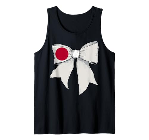 Japanische Flagge Mädchen Kokette Schleife Band Tank Top von Womens Coquette Bow Japan Heritage Flag Gifts
