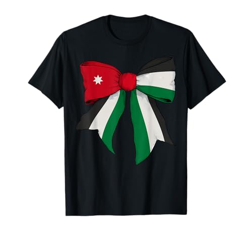 Jordanien Jordanien Pride Flag Girl Coquette Schleife Band T-Shirt von Womens Coquette Bow Jordan Heritage Flag Gifts