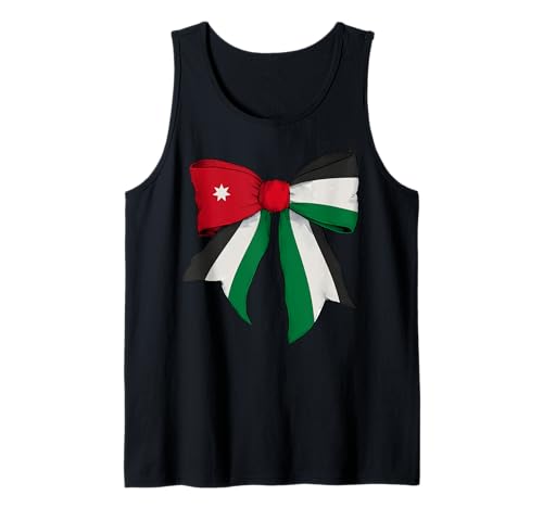 Jordanien Jordanien Pride Flag Girl Coquette Schleife Band Tank Top von Womens Coquette Bow Jordan Heritage Flag Gifts