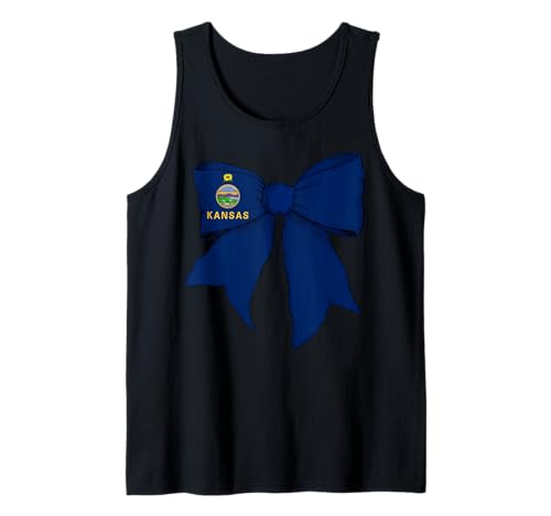 Kokettenschleifenband mit Flagge des Bundesstaates Kansas für Mädchen Tank Top Kokettenschleifenband mit Flagge des Bundesstaates Kansas für Mädchen Tank Top von Womens Coquette Bow Kansas Heritage Flag Gifts