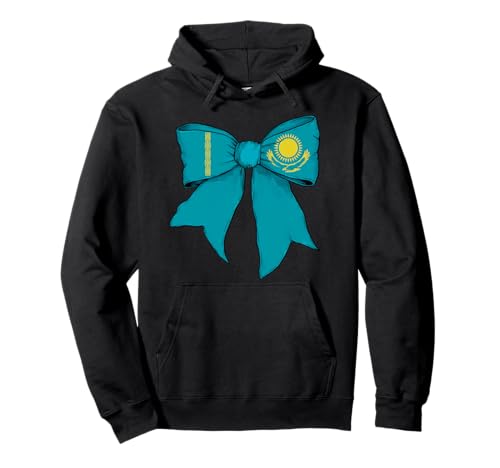 Kasachstan Kasachstan Kasachstan Pride Flag Girl Coquette Bow Ribbon Pullover Hoodie Kasachstan Kasachstan Kasachstan Pride Flag Girl Coquette Bow Ribbon Pullover Hoodie von Womens Coquette Bow Kazakhstan Heritage Flag Gifts